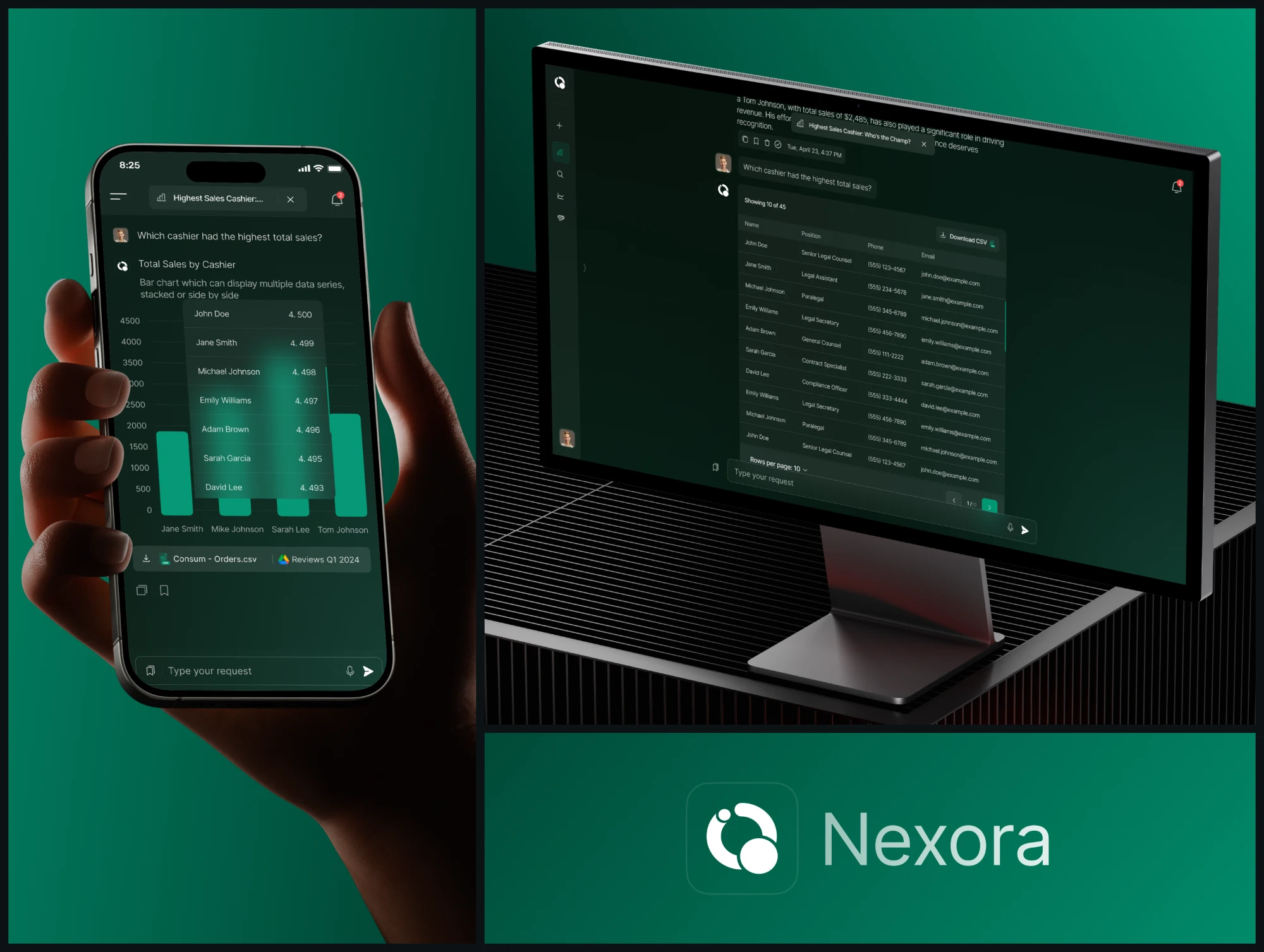 Nexora: головний екран